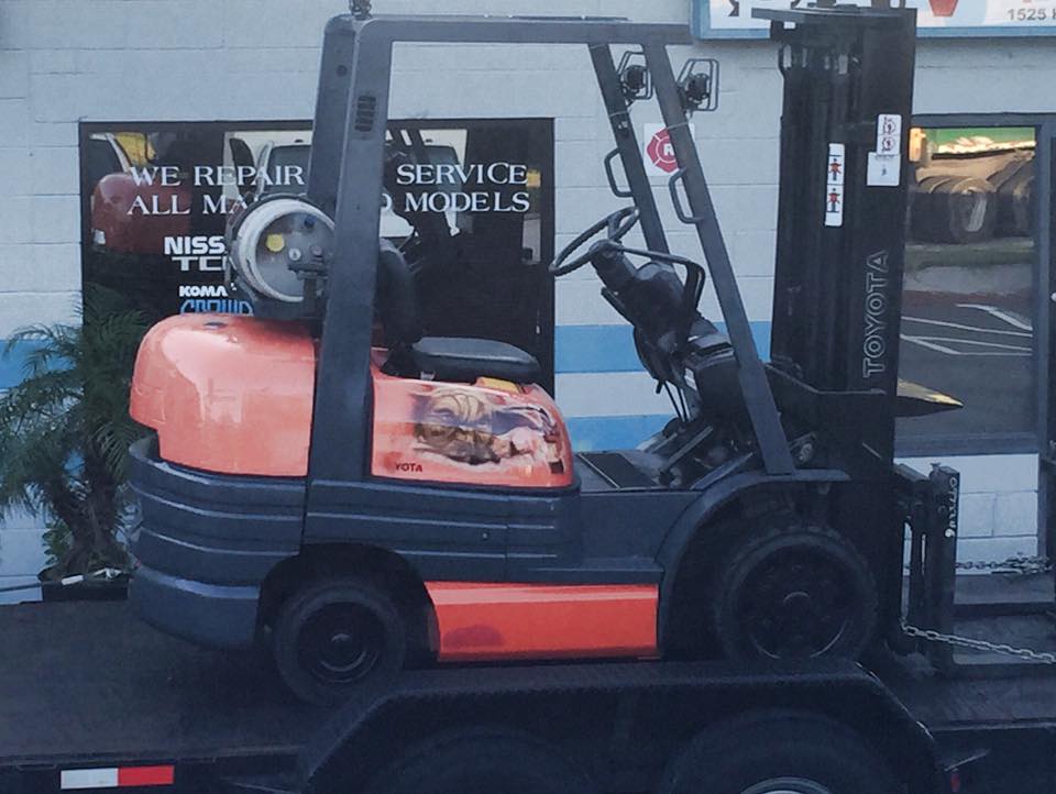 Painted forklift
