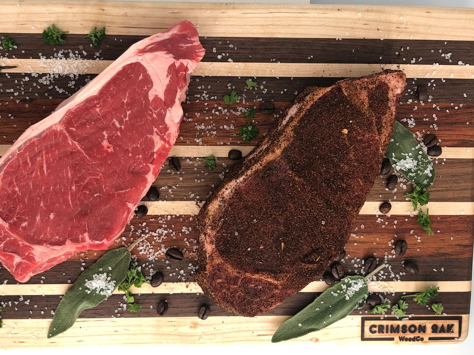 Coffee rubbed strip steak