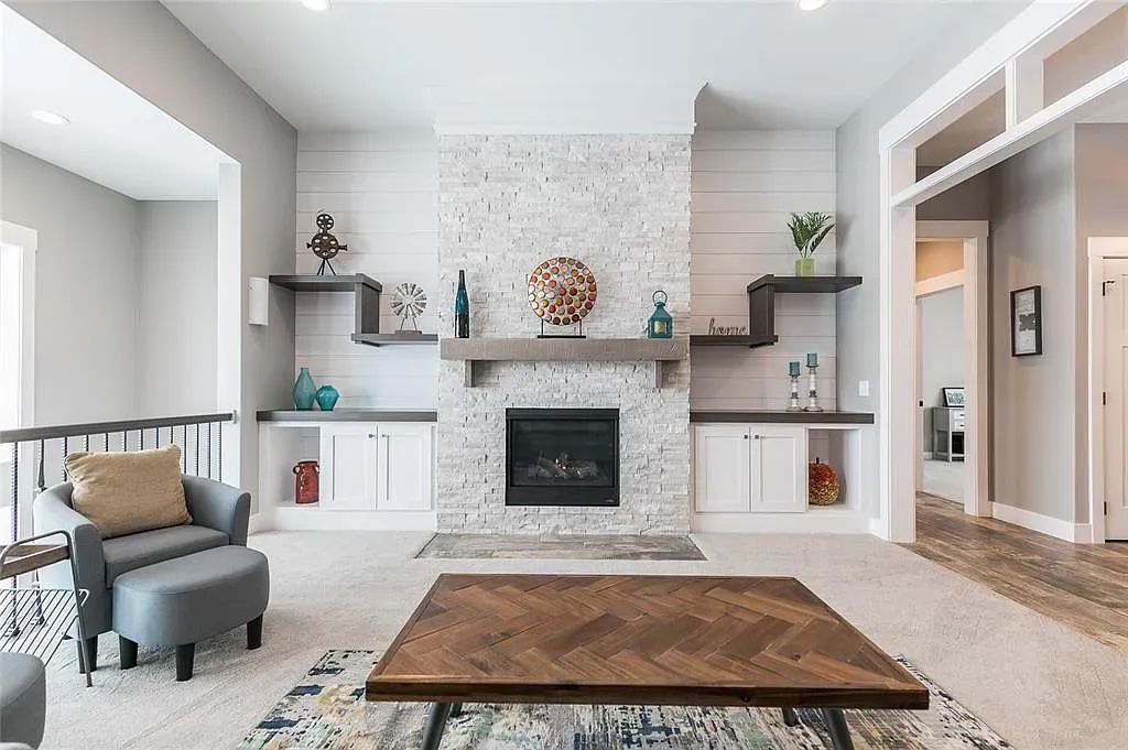 Living room fireplace