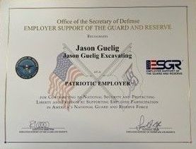 A certificate from the office of the secretary of defense employer support of the guard and reserve.