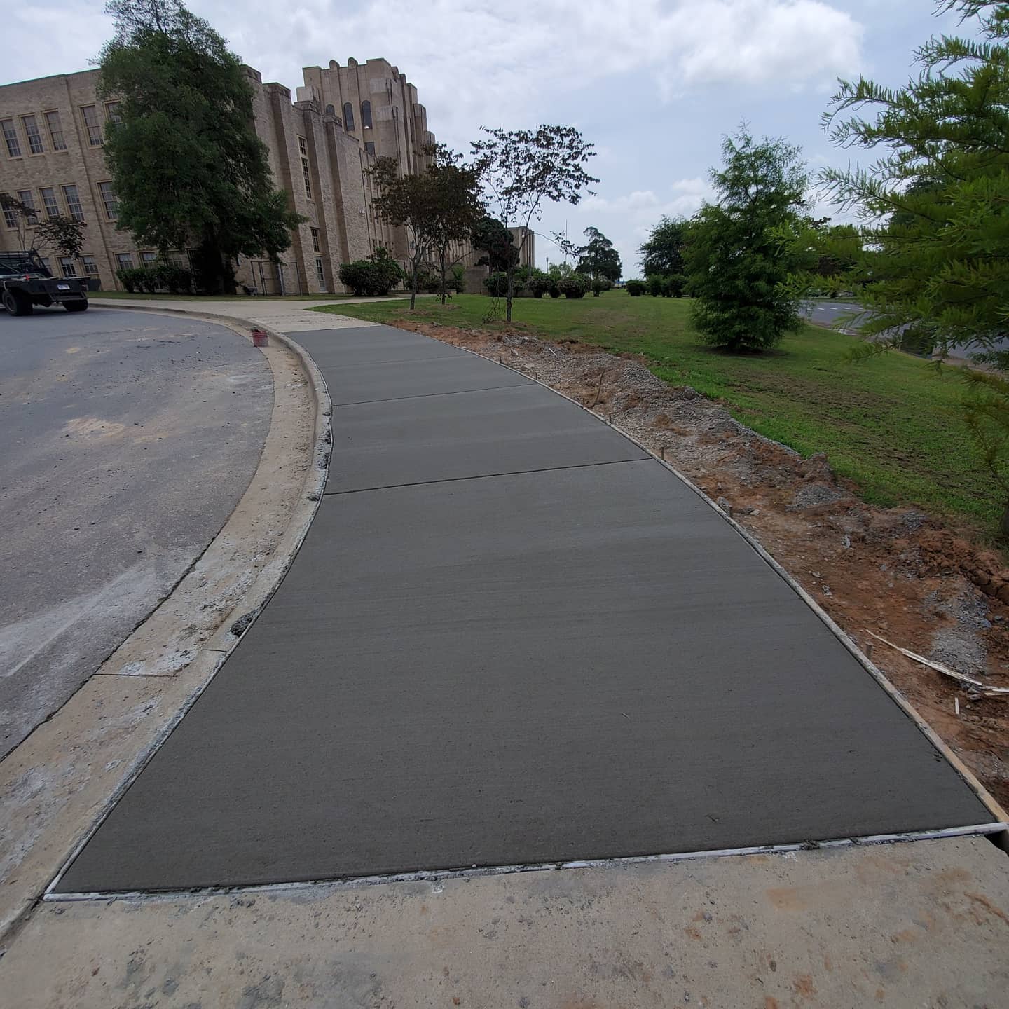 Concrete walkways work