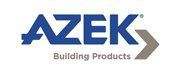 AZEK Building Products logo: blue text with gray right-arrow, on white background.