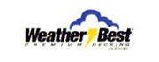 Weather Best logo with cloud, lightning bolt and text on white background.