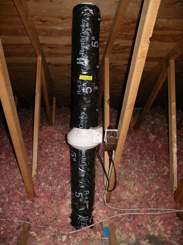 Fan in Attic with Pipe Insulated