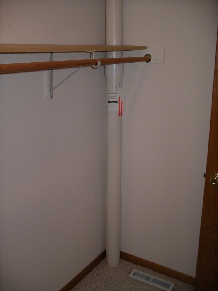 Pipe Routed Through a Closet