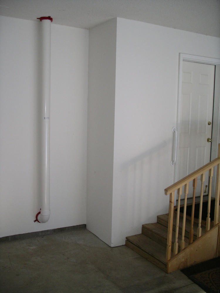 Pipe Routed Through an Attached Garage