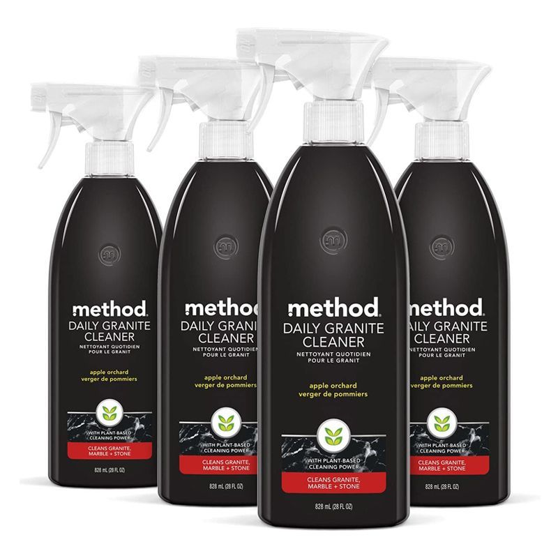 Method Daily Granite Cleaner Spray, Plant-Based Cleaning Agent for Granite, Marble, etc., 28 oz Spray Bottles
