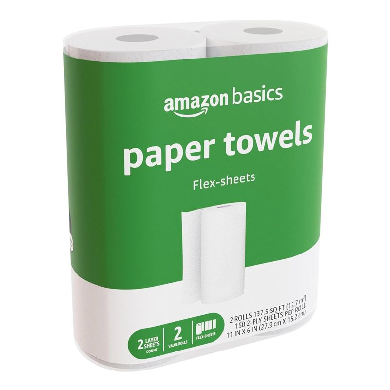 2-Ply Flex-Sheets Paper Towels, 2 Basics Rolls