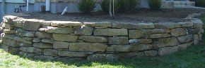 Weathered stone garden wall