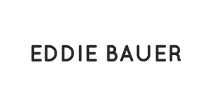 The logo for eddie bauer is on a white background.