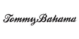 A black and white logo for tommy bahama on a white background.
