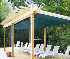 under pergola canopy
