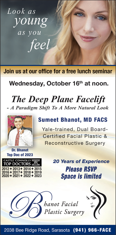 An advertisement for a seminar called The Deep Plane Facelift