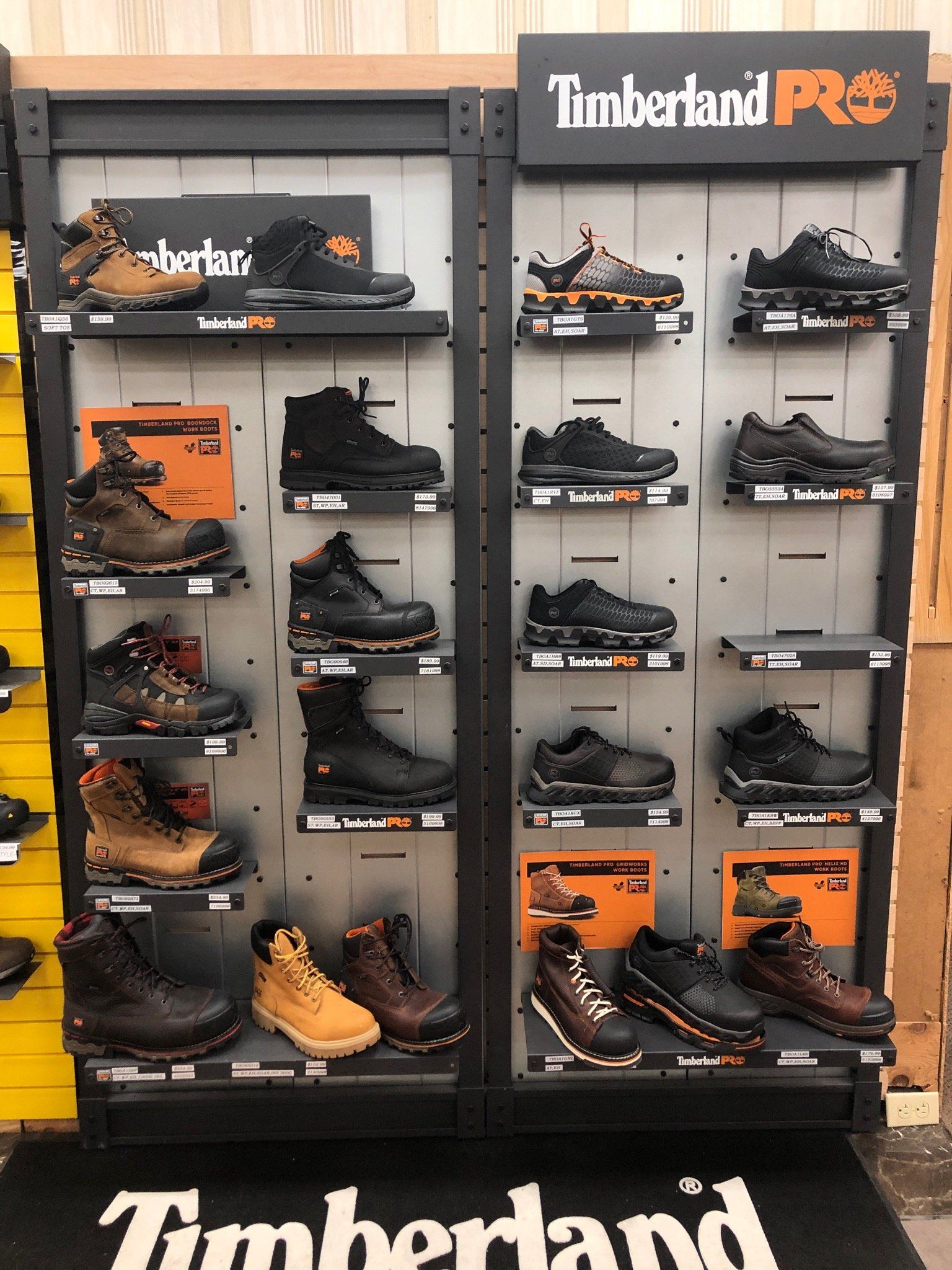 Safety shoes display