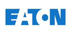 Eaton logo in blue and white. The word 