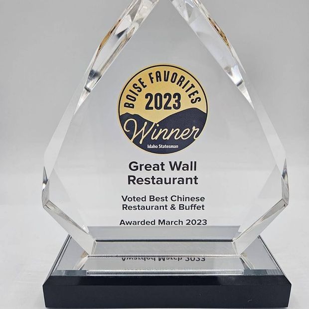 Award for Best Chinese Restaurant & Buffet in March 2023 by Idaho Statesman - Boise Favorites