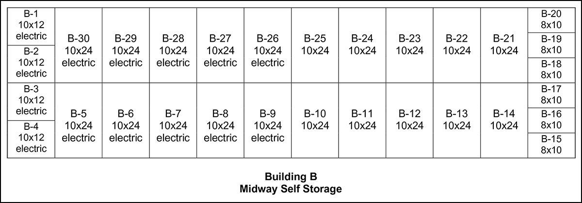 Midway Self Storage Building B Diagram
