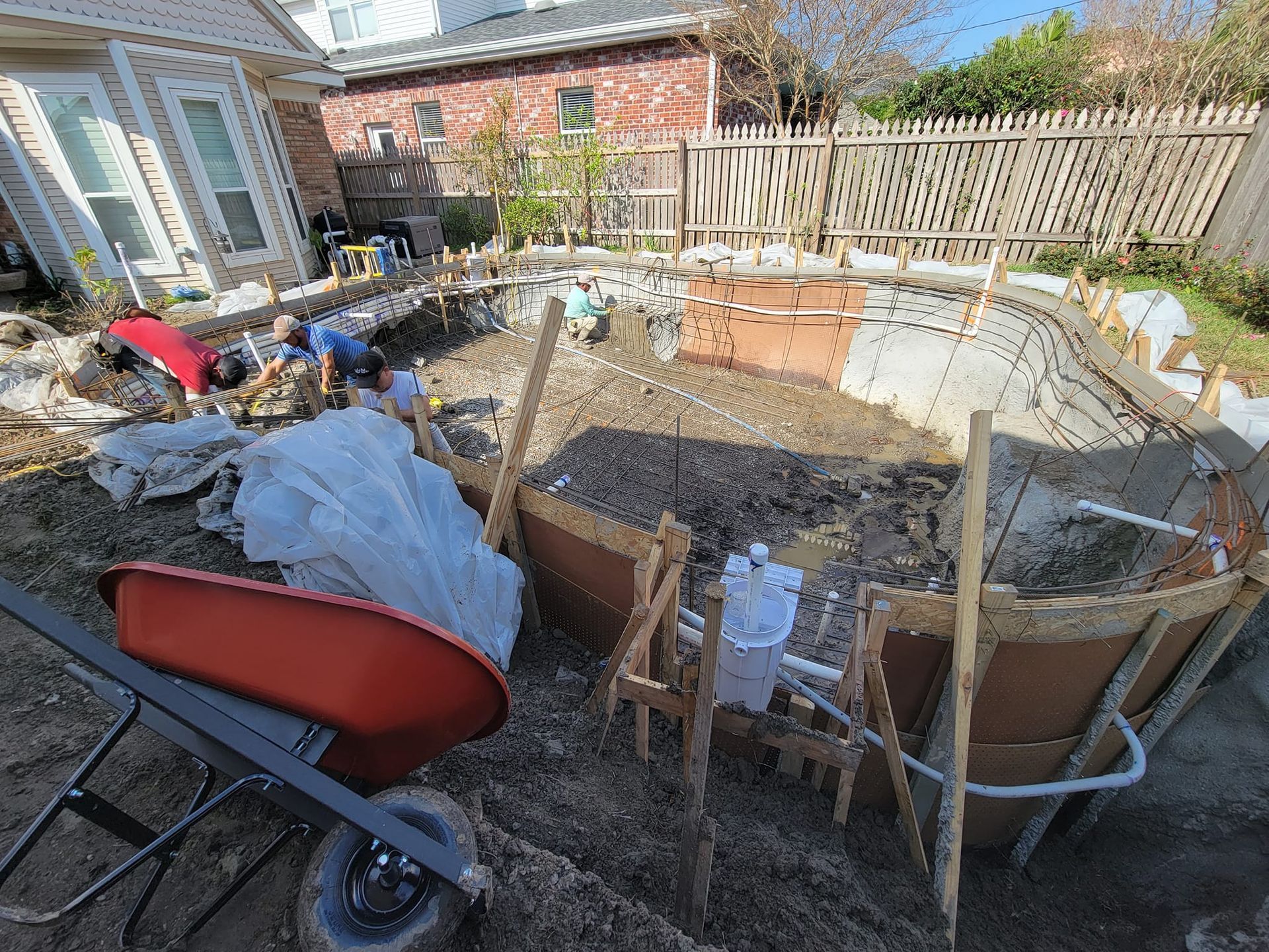 Pool excavation underway in Metairie, LA yard