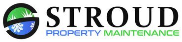 Stroud Property Maintenance logo with black and blue text and a green, blue, and black circular icon