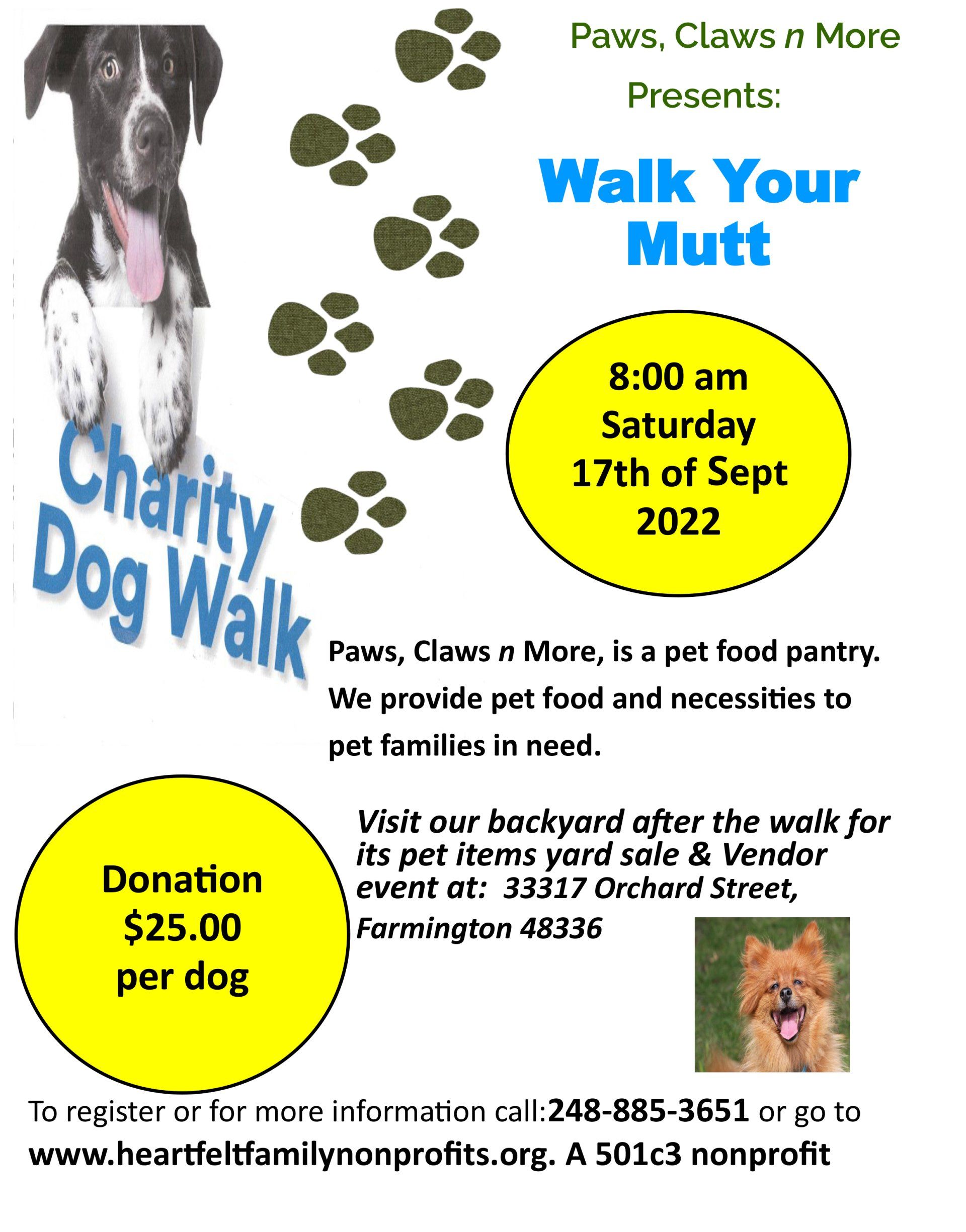 Charity dog walk poster