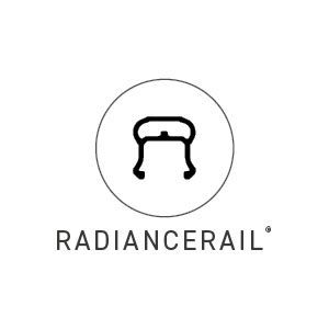 Radiance Rail logo with a black rail icon inside a circle on a white background