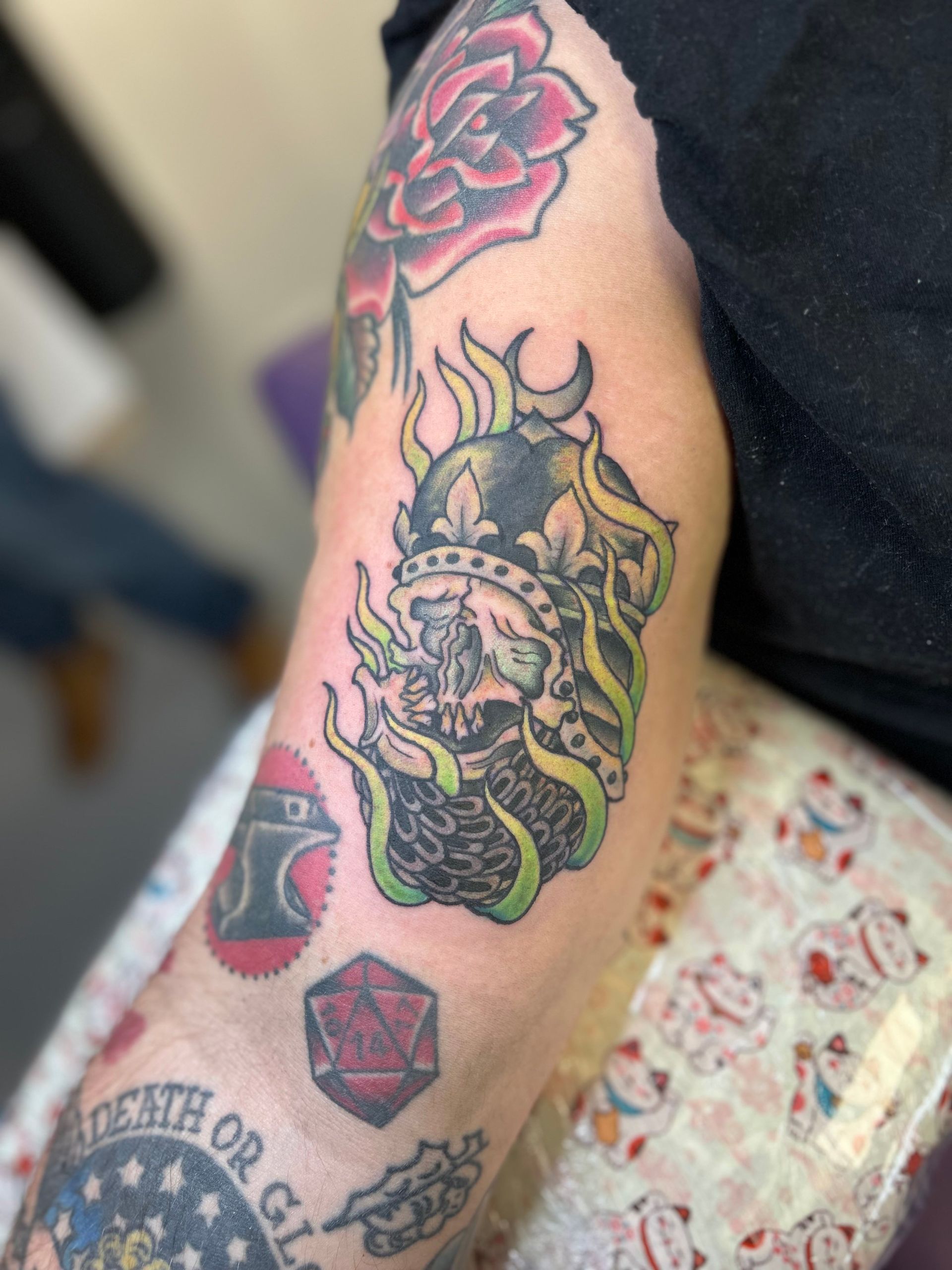 An arm with multiple tattoos