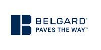 Belgard logo in navy blue with the slogan “Paves the Way” on a white background