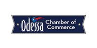 Odessa Chamber of Commerce logo in white text on a dark blue banner