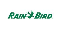 Rain Bird logo in green text with a bird silhouette on a white background