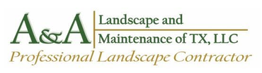 A&A Landscape and Maintenance of TX, LLC logo with green text and “Professional Landscape Contractor” tagline
