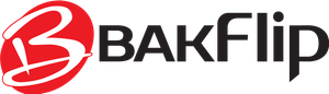 BAKFlip logo with a red oval 