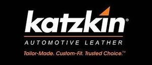 Katzkin Automotive Leather logo: white text on black background, with an orange triangle.