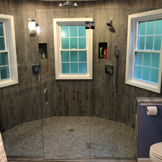 Bathroom shower door glass