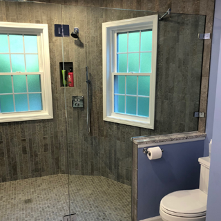 Bathroom shower glass