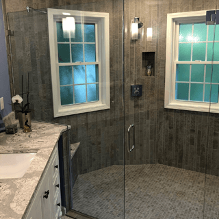 Bathroom shower glass