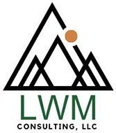 The logo for lwm consulting , llc is a mountain with a ball in the middle.