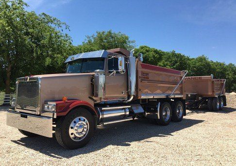 Truck in gravel road