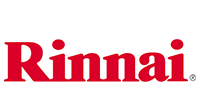 The red Rinnai brand logo on a white background.