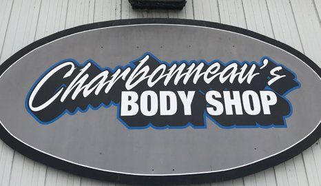 Charbonneau's Body Shop signage