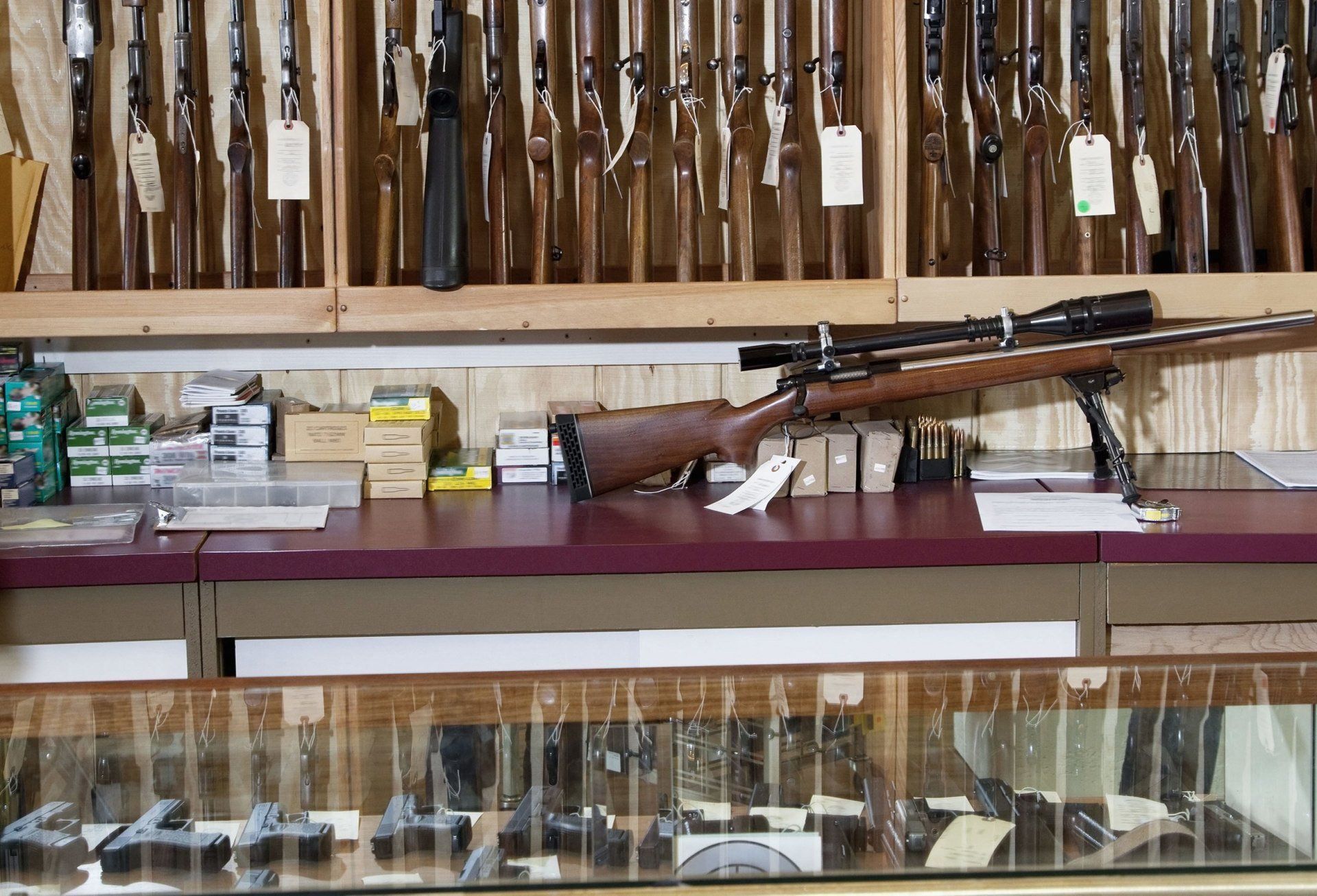 Guns on display
