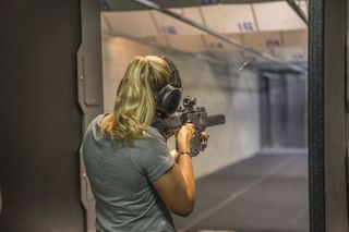 shooting at gun range