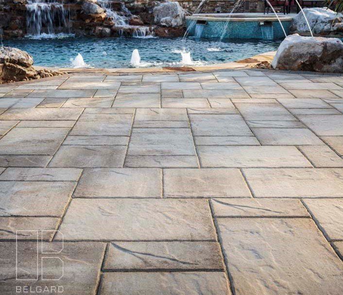 Belgard Lafitt Rustic Slab Limestone Paver Patio