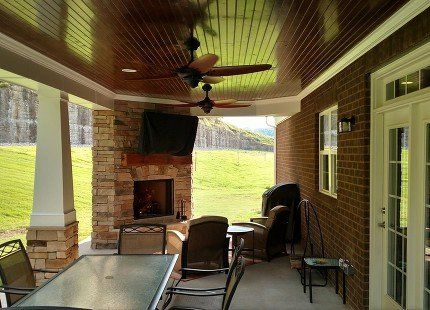 TV on the Outdoor Fireplace