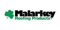 Malarkey Roofing Products logo with a green clover icon and black text