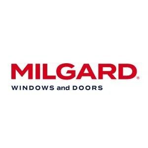 Milgard Windows and Doors logo in red and black on a white background