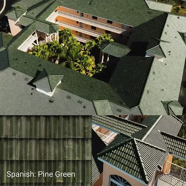 Aerial view of a building with a green roof and a central courtyard garden.