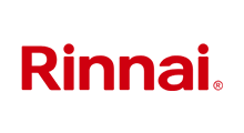 Rinnai logo in red text on white background.