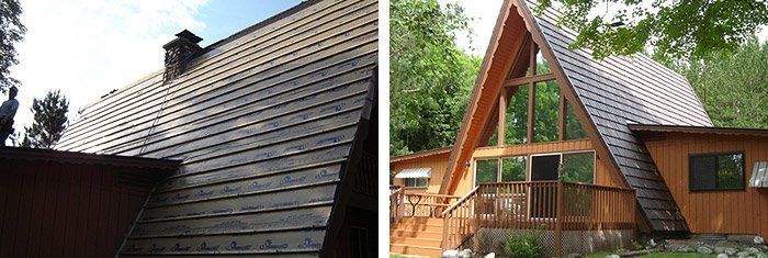 Before and after roofing services