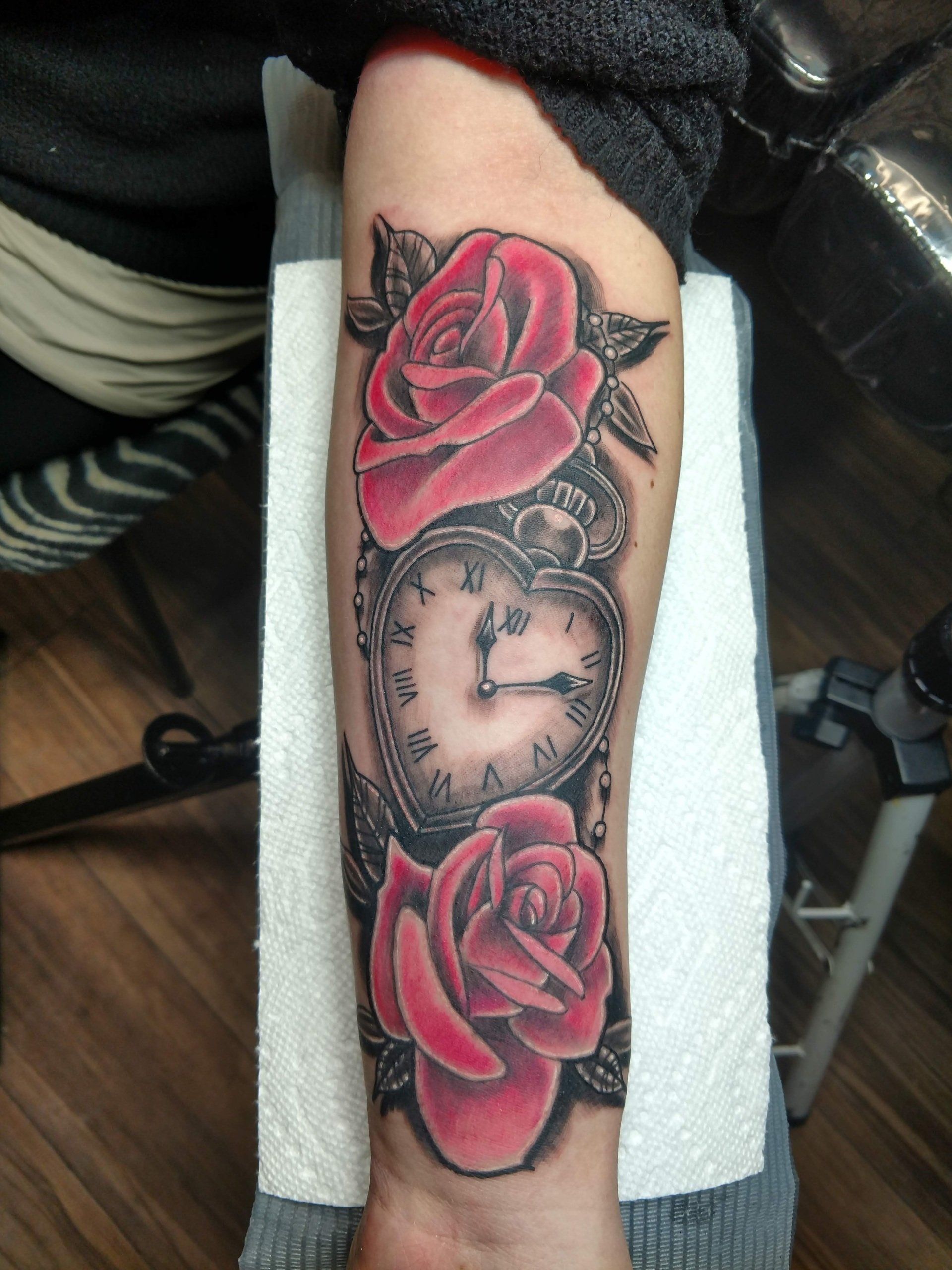 Tattoo artists work