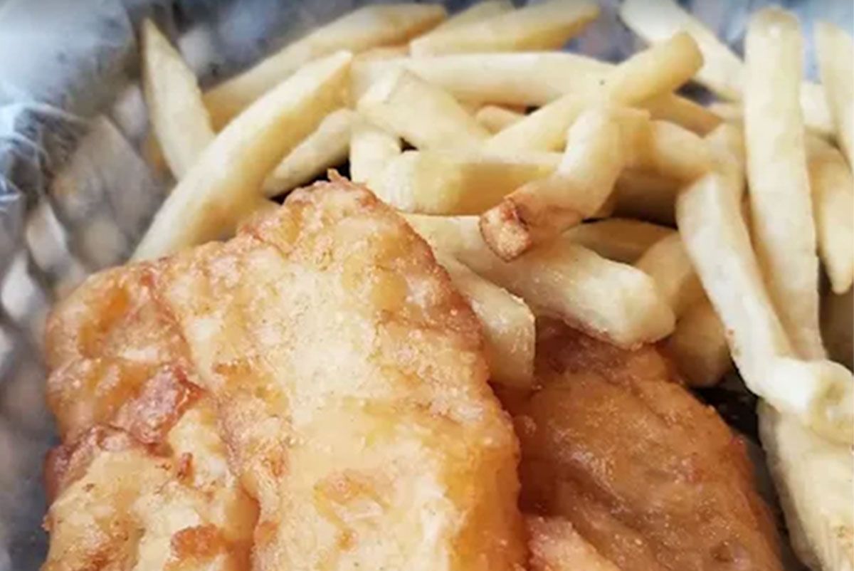 Delicious fried fish and French fries